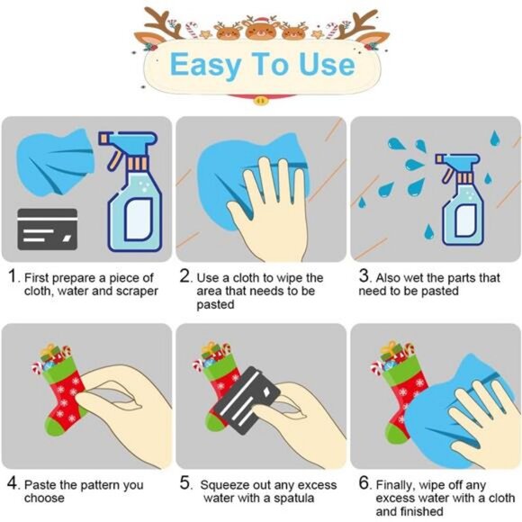 Christmas Window Stickers, 8 Sheets 116pcs Merry Christmas Window Clings Sticker - Picture 3 of 8